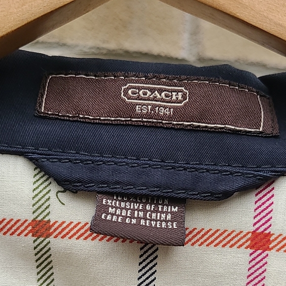 Coach Navy and Gold Women's Spring/Rain Jacket - Picture 2 of 6